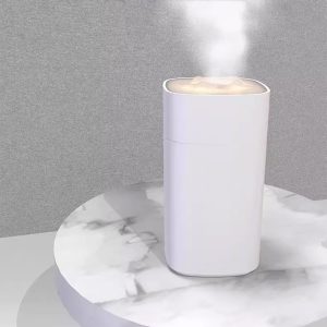 Holywind-USB-powered humidifiers for household use,Portable Mist Humidifier Auto Shut-Off USB Powered 220ml Small Desktop Humidifiers with Spray Modes for Bedroom Office Car White.